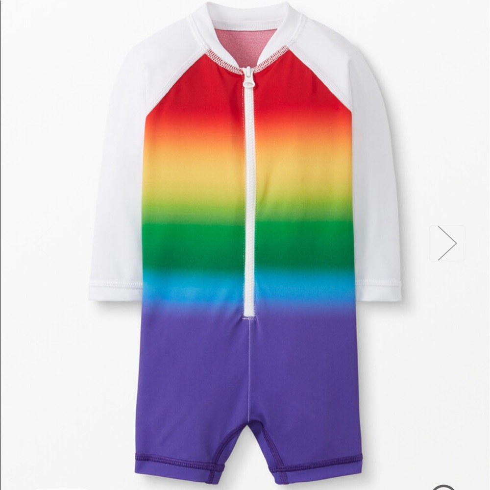 Hanna Andersson baby swimsuit rash guard-rainbow- 3-6 months